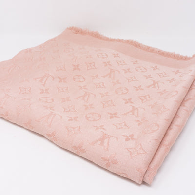 Nude Pink Monogram Denim Shawl