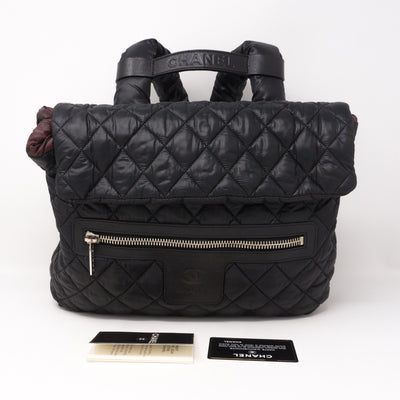 Coco Cocoon Black Quilted Nylon Backpack