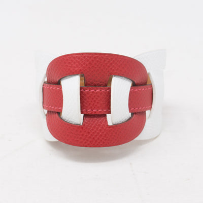 Fétiche Leather Bracelet Red White