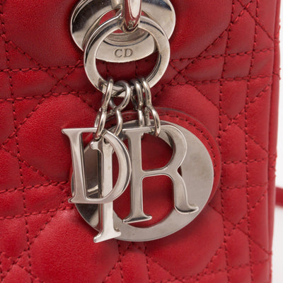 Lady Dior Medium Red Leather