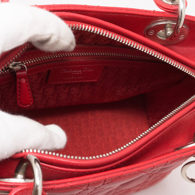 Lady Dior Medium Red Leather