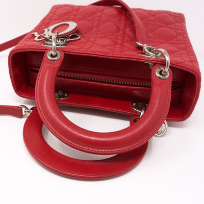 Lady Dior Medium Red Leather