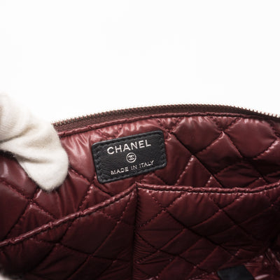 Quilted Toiletry Pouch Black Leather