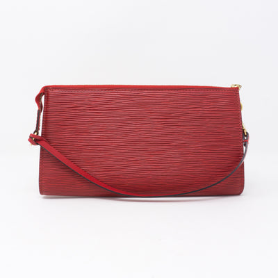 Pochette Accessoires Red Epi Leather