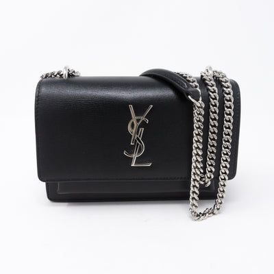 Sunset Chain Wallet Black Leather