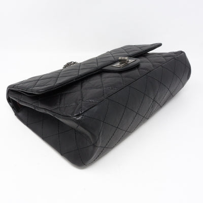 Reissue 2.55 227 Double Flap Bag Black Leather