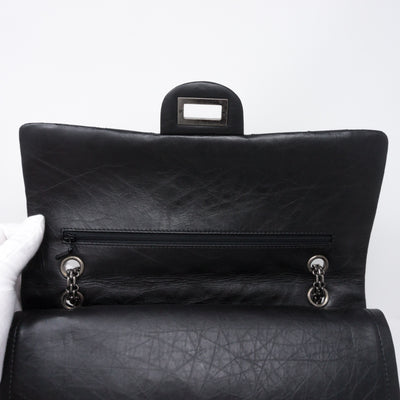 Reissue 2.55 227 Double Flap Bag Black Leather