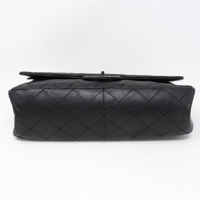 Reissue 2.55 227 Double Flap Bag Black Leather