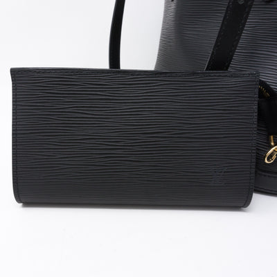 Petit Bucket Black Epi Leather with Pochette