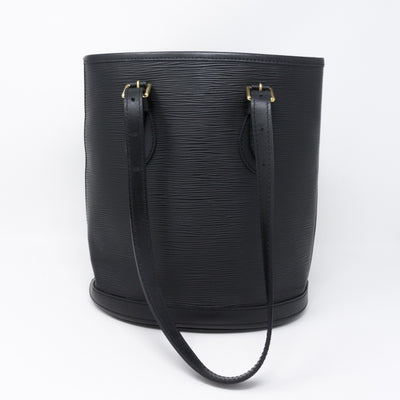 Petit Bucket Black Epi Leather with Pochette