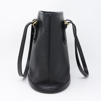 Petit Bucket Black Epi Leather with Pochette