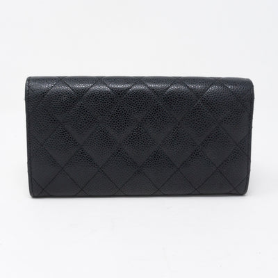 Continental Flap Wallet Black Caviar Leather