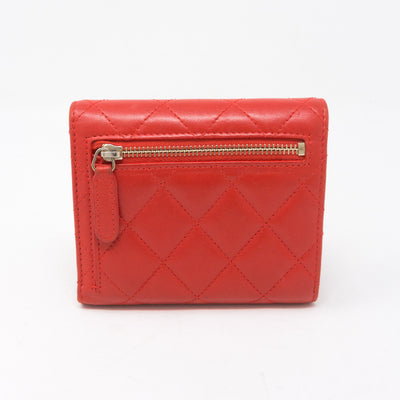 Small Classic Flap Wallet Red Leather
