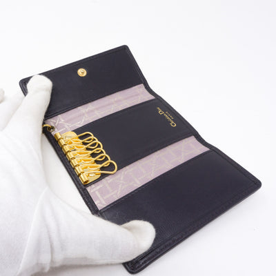 Key Case 6 Ring Dark Violet Leather
