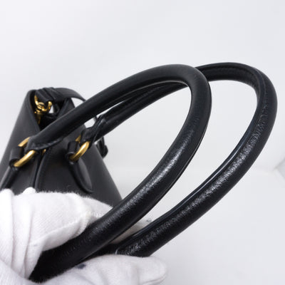 Two-way Handbag Black Leather