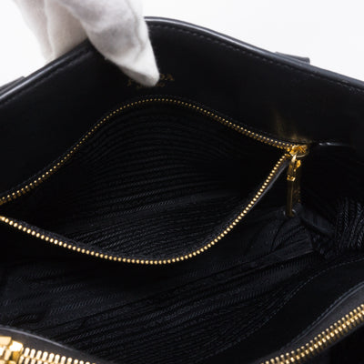 Two-way Handbag Black Leather