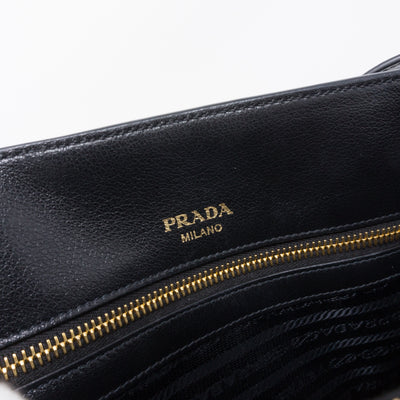 Two-way Handbag Black Leather