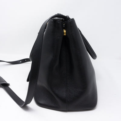 Two-way Handbag Black Leather