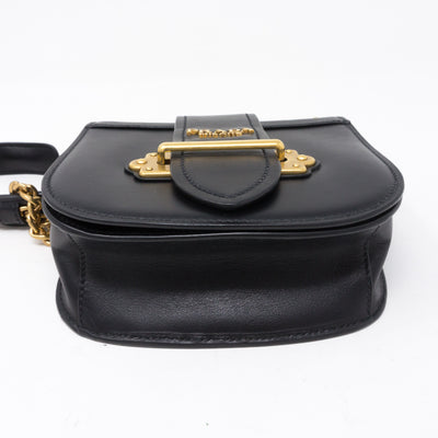 Pionniere City Black Leather Crossbody Bag