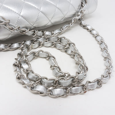 Classic Double Flap Medium All Silver
