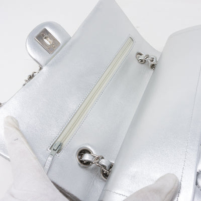 Classic Double Flap Medium All Silver