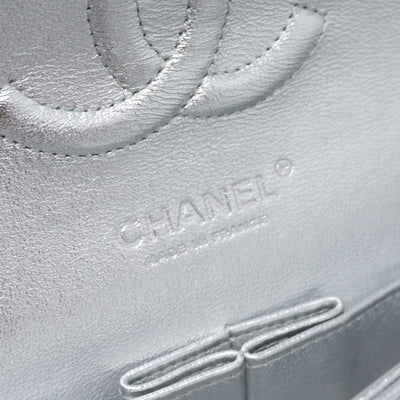 Classic Double Flap Medium All Silver