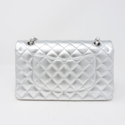Classic Double Flap Medium All Silver