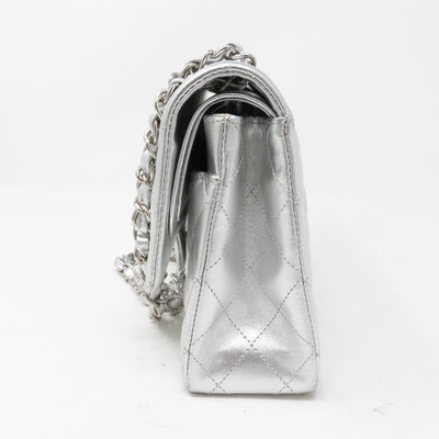 Classic Double Flap Medium All Silver