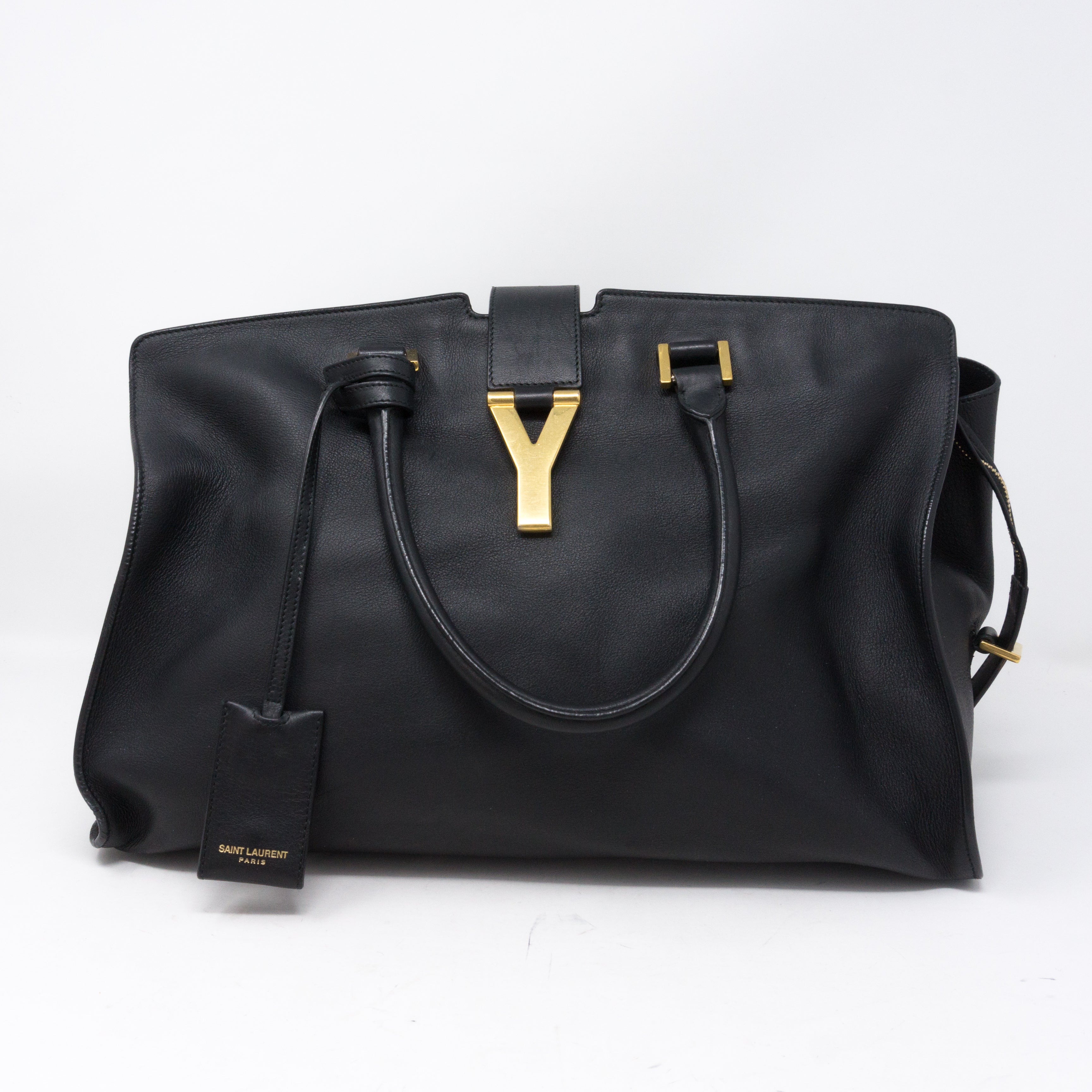 Cabas Classique Y Black Leather