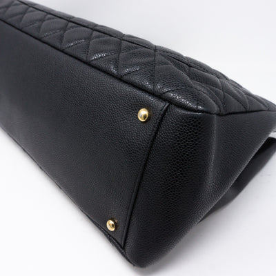 GST XL Grand Shopping Tote Black Caviar Gold