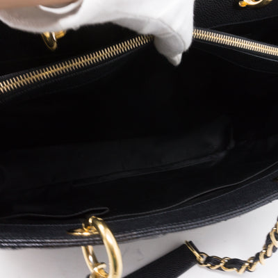 GST XL Grand Shopping Tote Black Caviar Gold