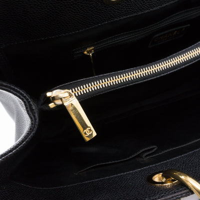 GST XL Grand Shopping Tote Black Caviar Gold