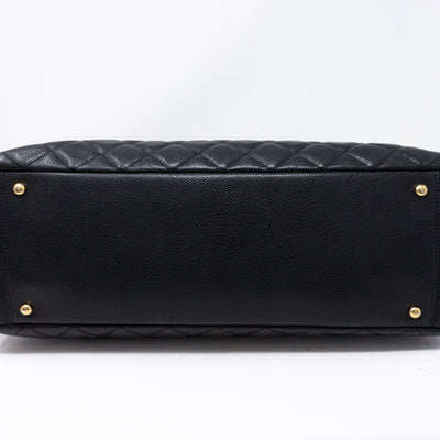 GST XL Grand Shopping Tote Black Caviar Gold