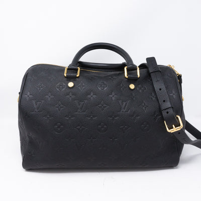 Speedy 30 Bandouliere Black Monogram Empreinte