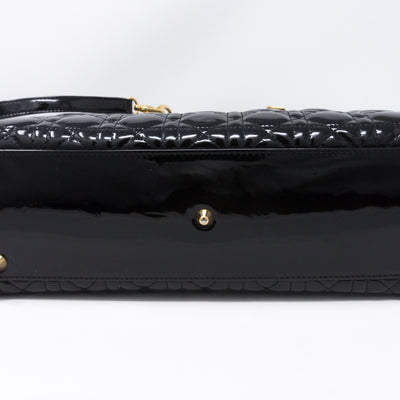 Lady Dior Large Black Patent Leather