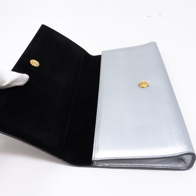 Kate Clutch Silver Leather