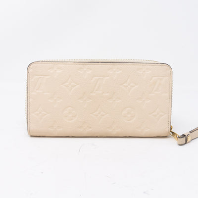 Zippy Wallet White Monogram Empreinte