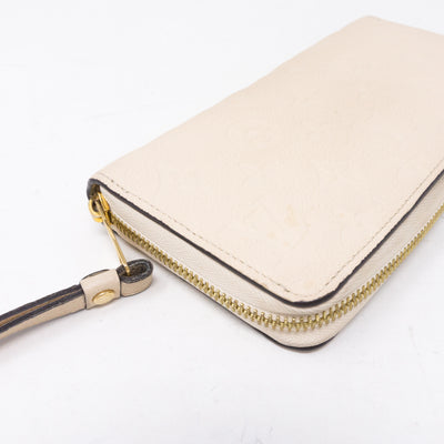 Zippy Wallet White Monogram Empreinte