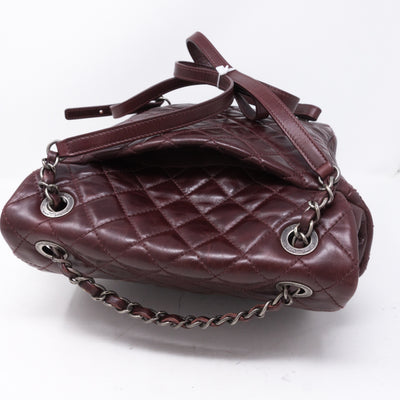 Mountain Backpack Large Quilted Burgundy Glazed Leather