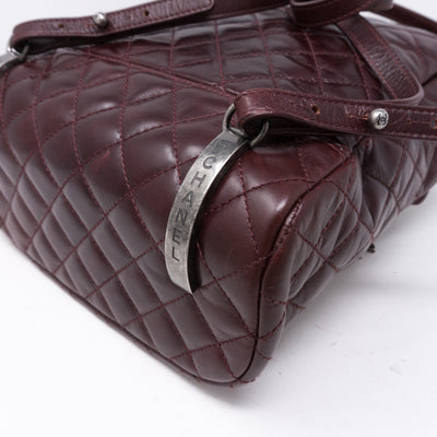 Mountain Backpack Large Quilted Burgundy Glazed Leather