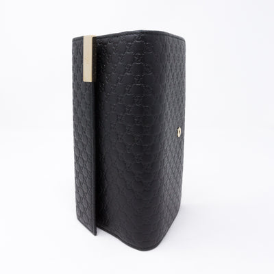 GG Continental Wallet Black Leather