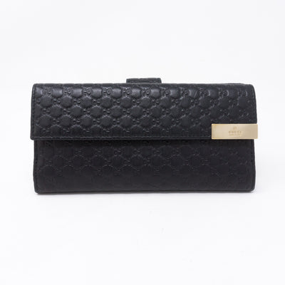 GG Continental Wallet Black Leather