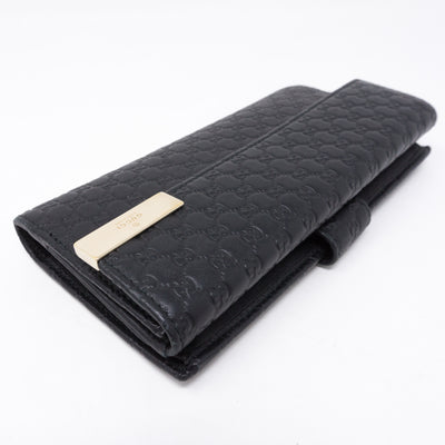 GG Continental Wallet Black Leather