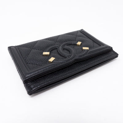 Card Holder CC Filigree Black Caviar Leather