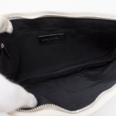 Squares Pouch Black & White Leather