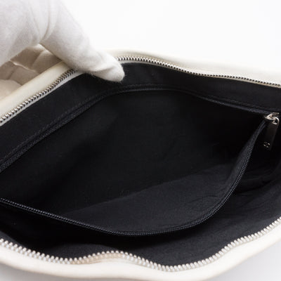 Squares Pouch Black & White Leather