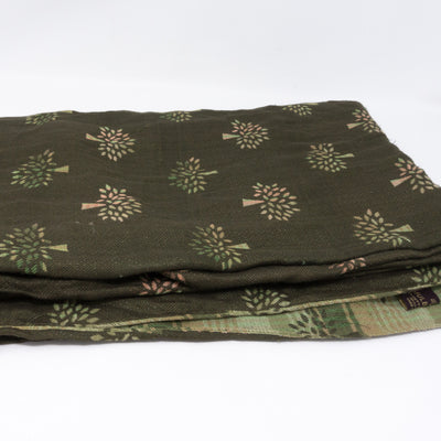 Green Plaid Logo Shawl