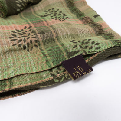 Green Plaid Logo Shawl
