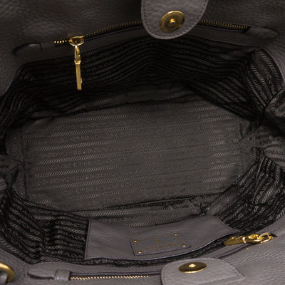 Two-way Handbag Gray Leather