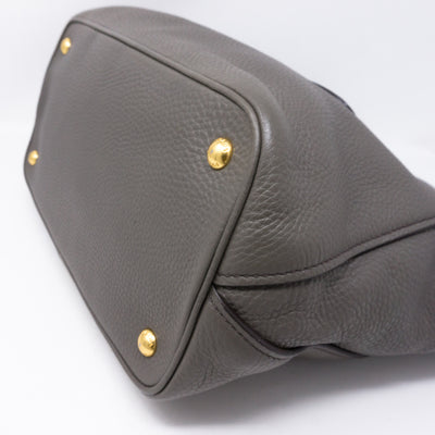 Two-way Handbag Gray Leather